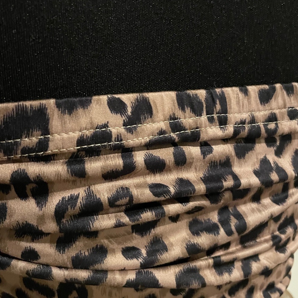 SHEIN Brown Asymmetrical Tulle leopard print dress - Picture 9 of 13